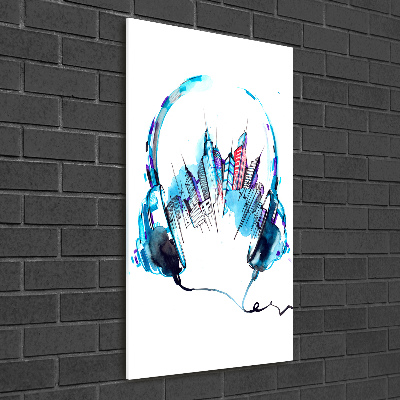 Quadro acrilico verticale Musica della città