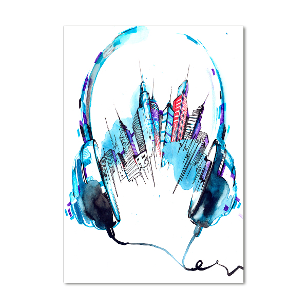 Quadro acrilico verticale Musica della città