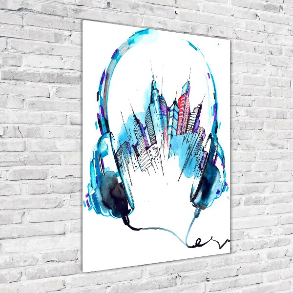 Quadro acrilico verticale Musica della città