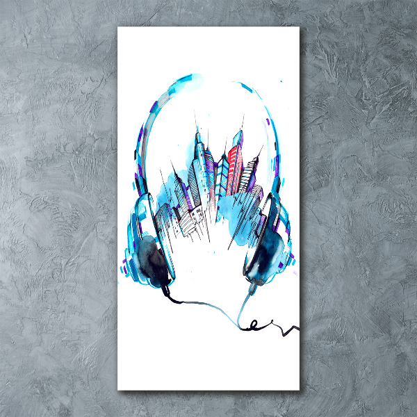 Quadro acrilico verticale Musica della città