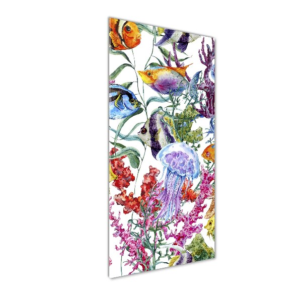 Quadro in vetro acrilico verticale Mondo sottomarino