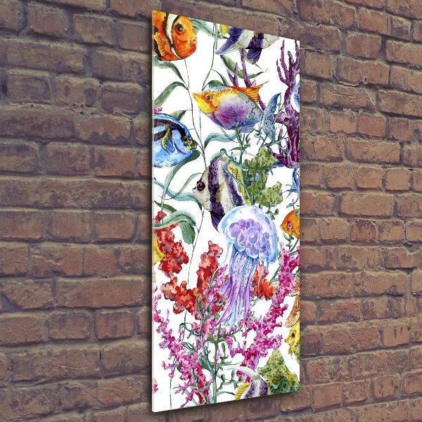 Quadro in vetro acrilico verticale Mondo sottomarino