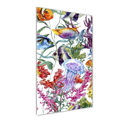 Quadro in vetro acrilico verticale Mondo sottomarino