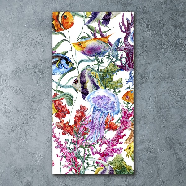 Quadro in vetro acrilico verticale Mondo sottomarino