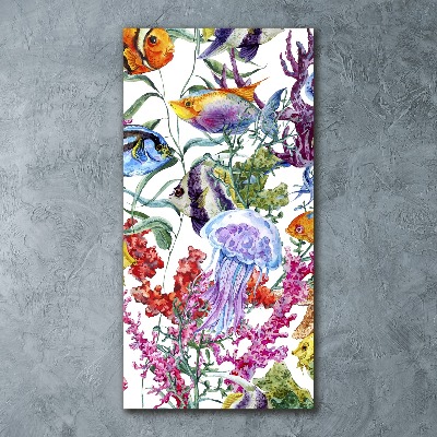 Quadro in vetro acrilico verticale Mondo sottomarino