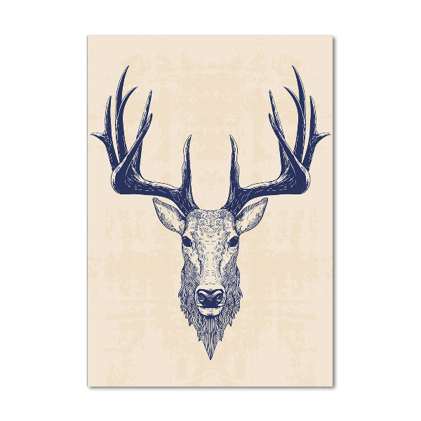 Quadro vetro acrilico verticale Testa di cervo