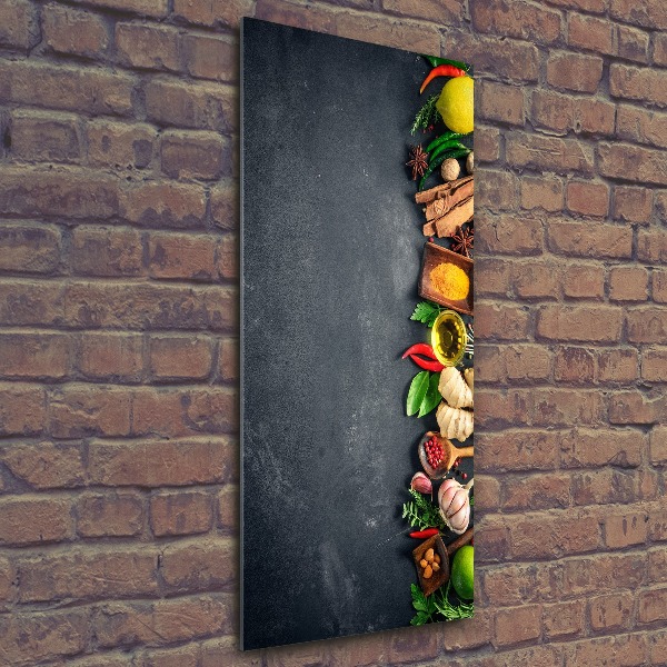 Quadro vetro acrilico verticale Spezie ed erbe aromatiche