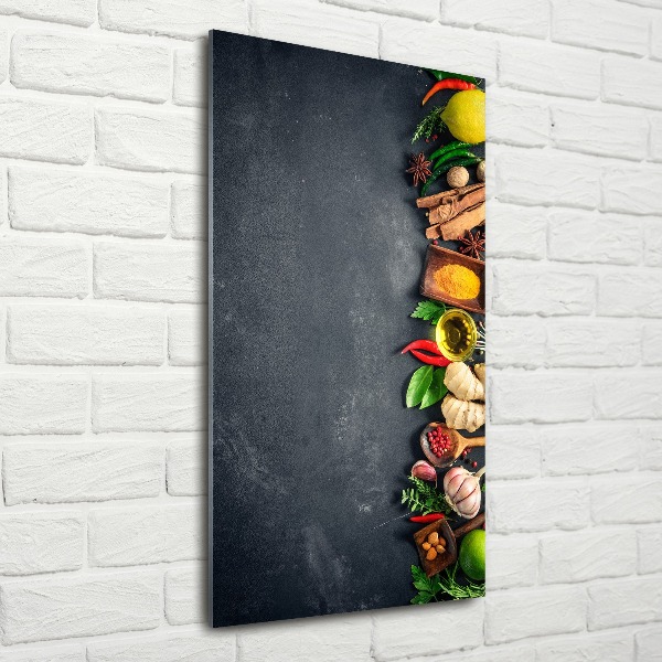 Quadro vetro acrilico verticale Spezie ed erbe aromatiche