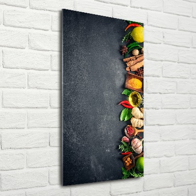 Quadro vetro acrilico verticale Spezie ed erbe aromatiche