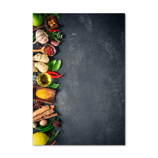 Quadro vetro acrilico verticale Spezie ed erbe aromatiche