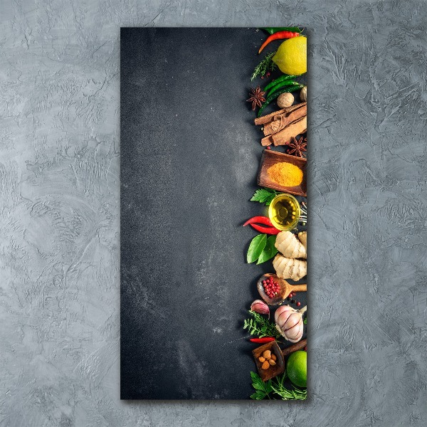 Quadro vetro acrilico verticale Spezie ed erbe aromatiche