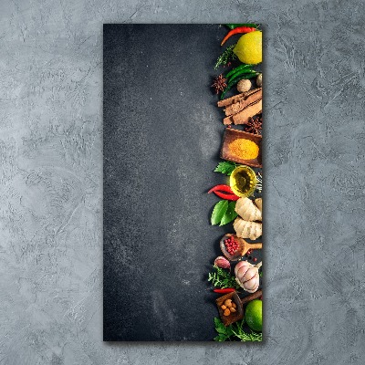 Quadro vetro acrilico verticale Spezie ed erbe aromatiche