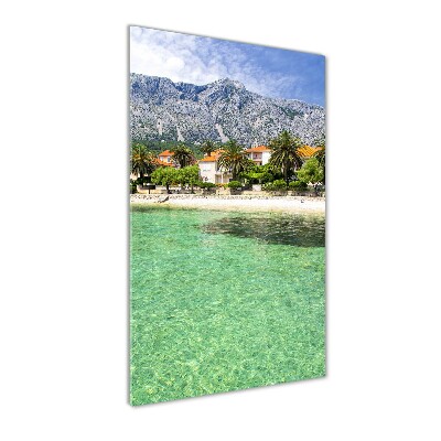Quadro vetro acrilico verticale Spiaggia in Croazia
