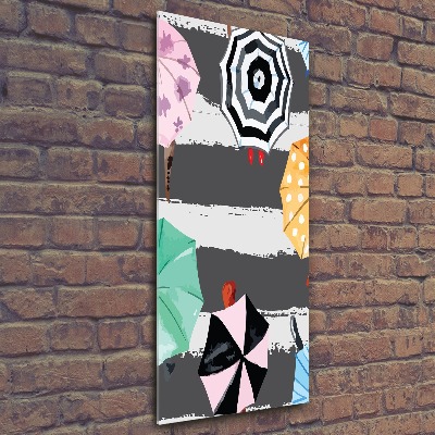 Quadro acrilico verticale Ombrelli colorati