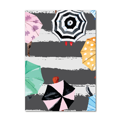 Quadro acrilico verticale Ombrelli colorati