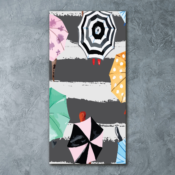 Quadro acrilico verticale Ombrelli colorati