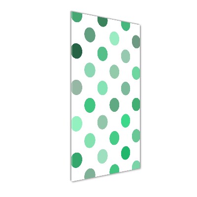 Quadro stampa su vetro acrilico verticale Punti verdi