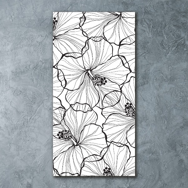 Quadro stampa su vetro acrilico verticale Ibisco