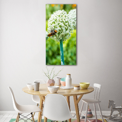 Quadro in vetro acrilico verticale Fiori d'aglio