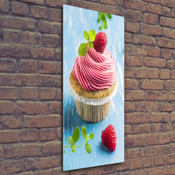 Quadro in vetro acrilico verticale Cupcake al lampone