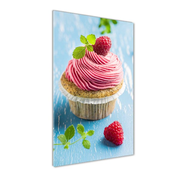Quadro in vetro acrilico verticale Cupcake al lampone