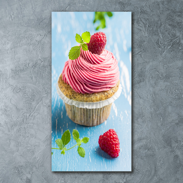Quadro in vetro acrilico verticale Cupcake al lampone