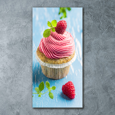 Quadro in vetro acrilico verticale Cupcake al lampone