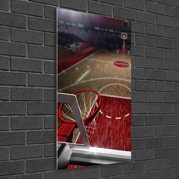 Quadro in vetro acrilico verticale Campo da basket