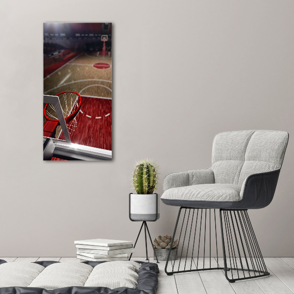 Quadro in vetro acrilico verticale Campo da basket
