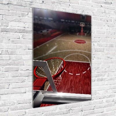 Quadro in vetro acrilico verticale Campo da basket