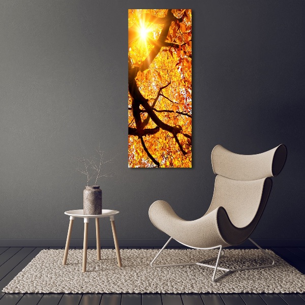 Quadro stampa su vetro acrilico verticale Albero autunnale