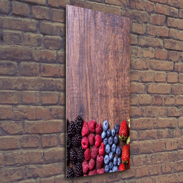 Quadro acrilico verticale Frutti di bosco