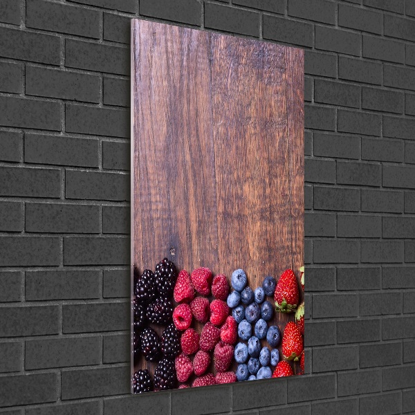 Quadro acrilico verticale Frutti di bosco