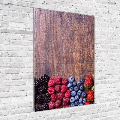 Quadro acrilico verticale Frutti di bosco