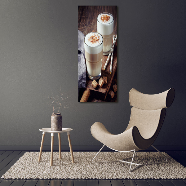 Quadro stampa su vetro acrilico verticale Caffè latte