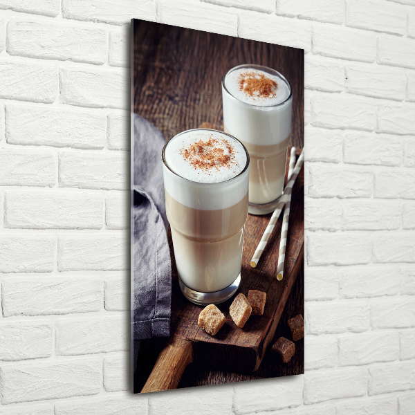 Quadro stampa su vetro acrilico verticale Caffè latte