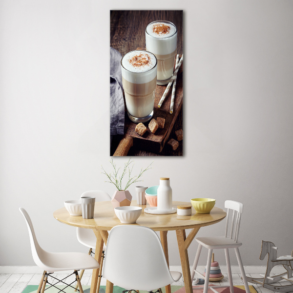 Quadro stampa su vetro acrilico verticale Caffè latte