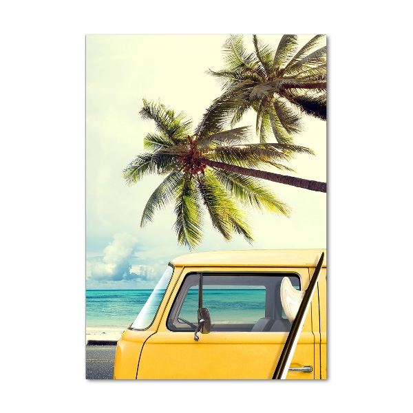 Quadro stampa su vetro acrilico verticale È ora di fare surf