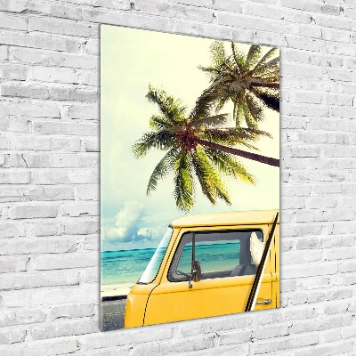 Quadro stampa su vetro acrilico verticale È ora di fare surf