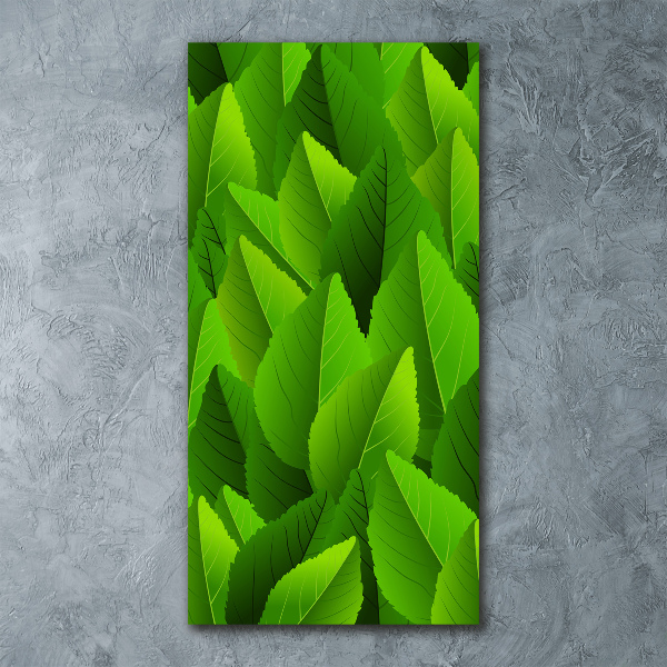 Quadro vetro acrilico verticale Foglie verdi