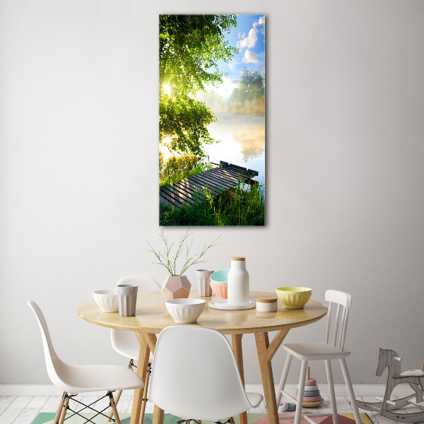 Quadro in vetro acrilico verticale Molo in legno