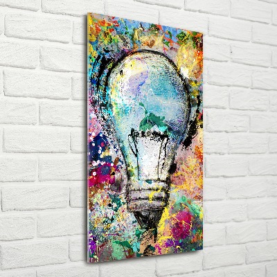 Quadro in vetro acrilico verticale Lampadina colorata