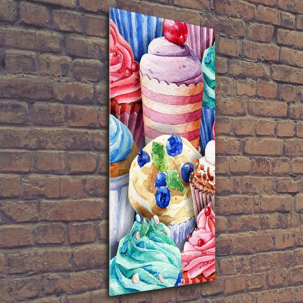 Quadro vetro acrilico verticale Cupcake colorati