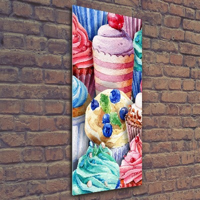 Quadro vetro acrilico verticale Cupcake colorati