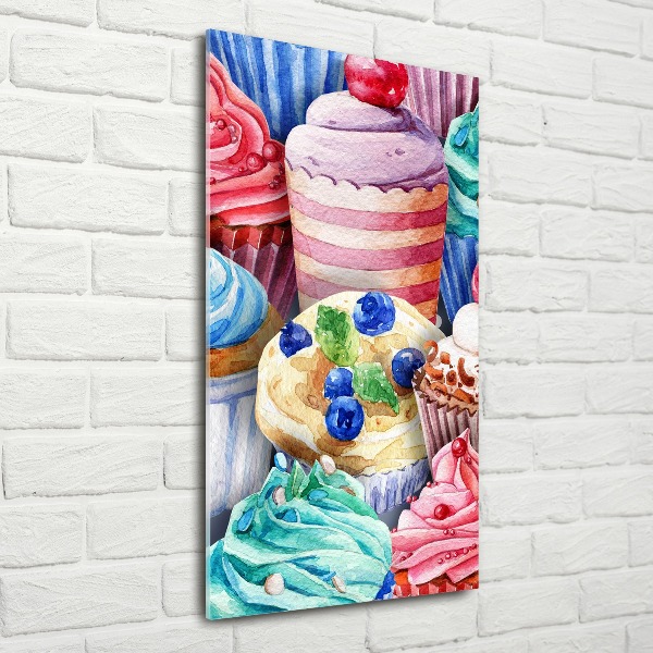 Quadro vetro acrilico verticale Cupcake colorati