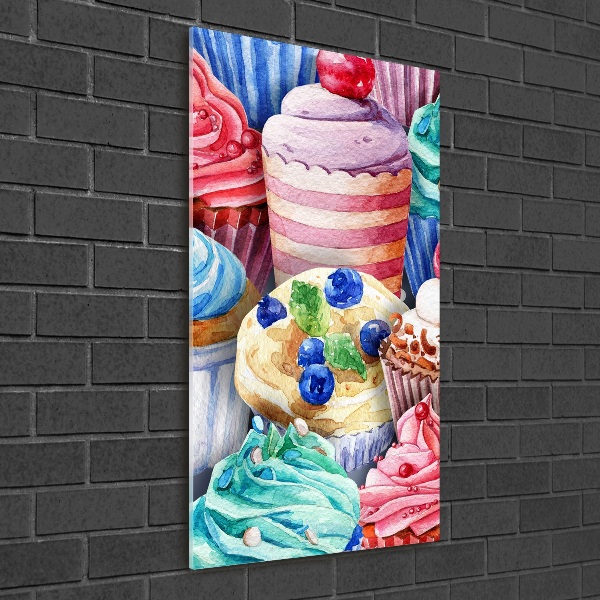 Quadro vetro acrilico verticale Cupcake colorati