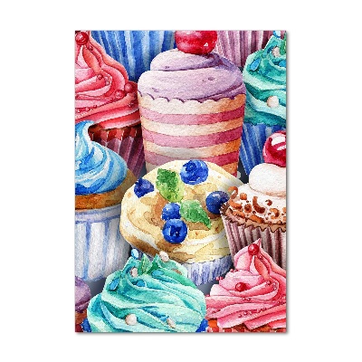 Quadro vetro acrilico verticale Cupcake colorati