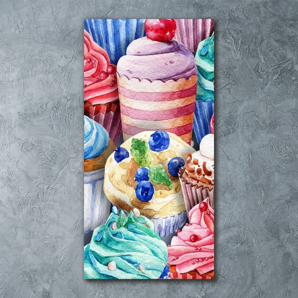Quadro vetro acrilico verticale Cupcake colorati