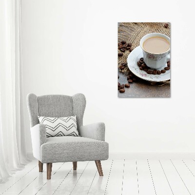 Quadro vetro acrilico verticale Caffè e cuore