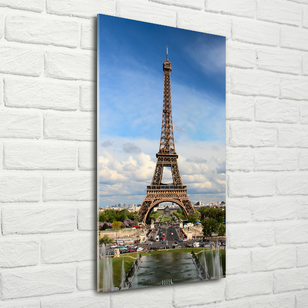 Quadro in vetro acrilico verticale Torre Eiffel Parigi